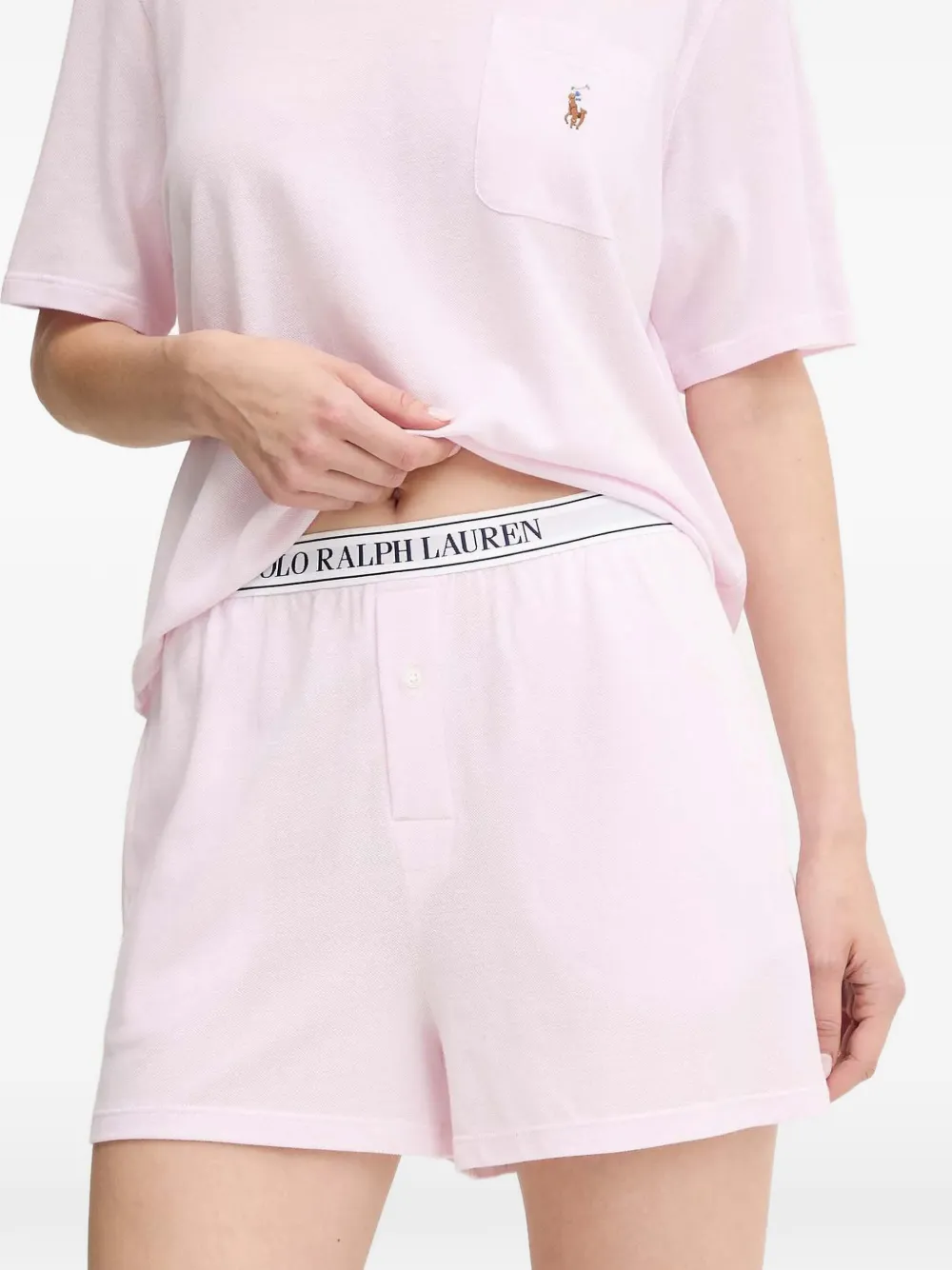 Polo Ralph Lauren Pyjama met logo en zak Roze