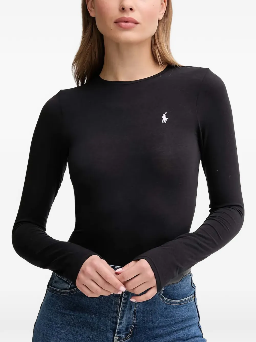 Polo Ralph Lauren Top a maniche lunghe con logo - Nero