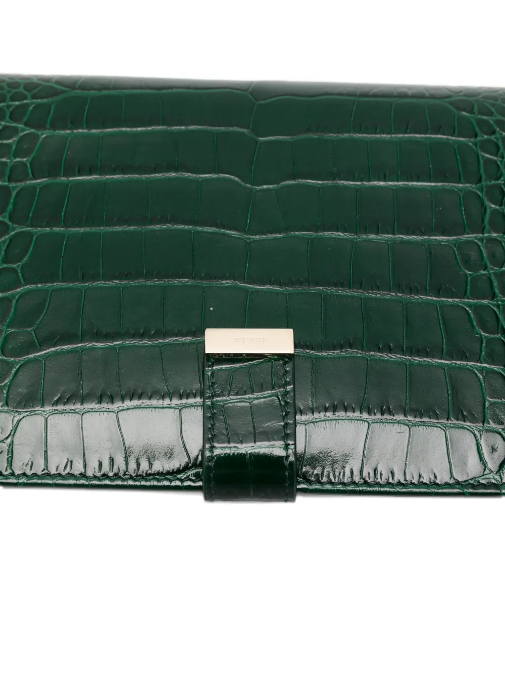 TOM FORD Portemonnee met krokodillen-reliëf Groen