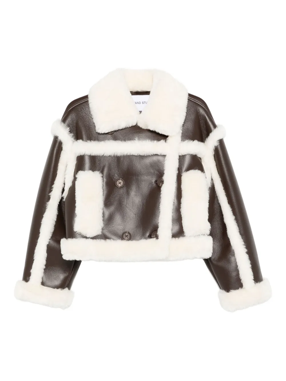 STAND STUDIO button-fastening shearling jacket | marrón | Image 1