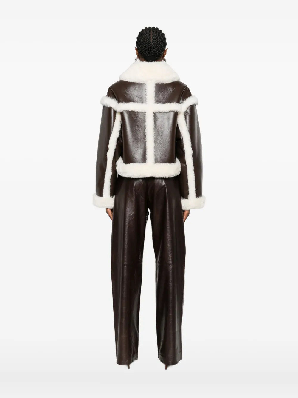 Stand Studio Button-fastening Shearling Jacket In Brown