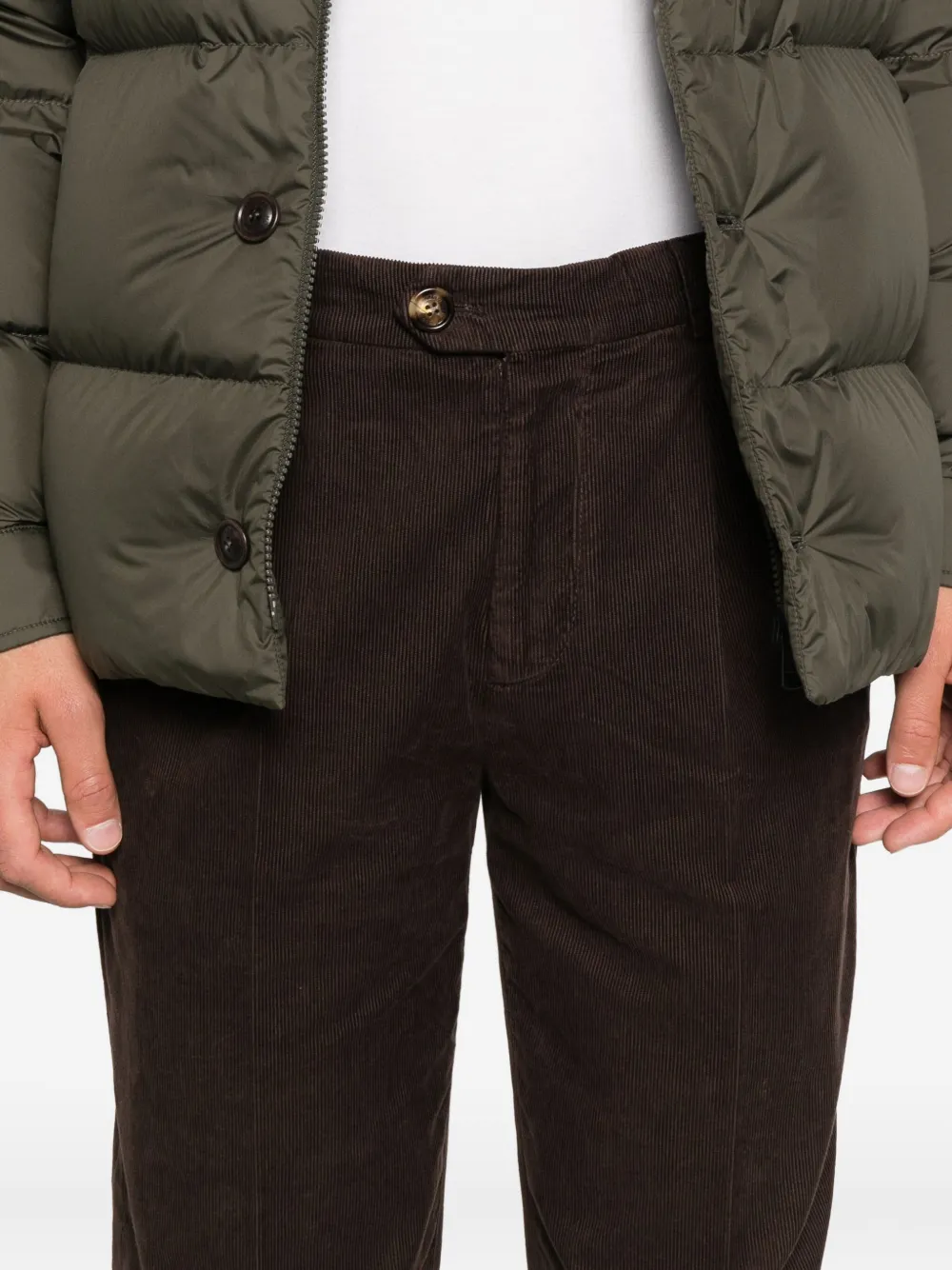 Brunello Cucinelli Ribfluwelen plooibroek Bruin