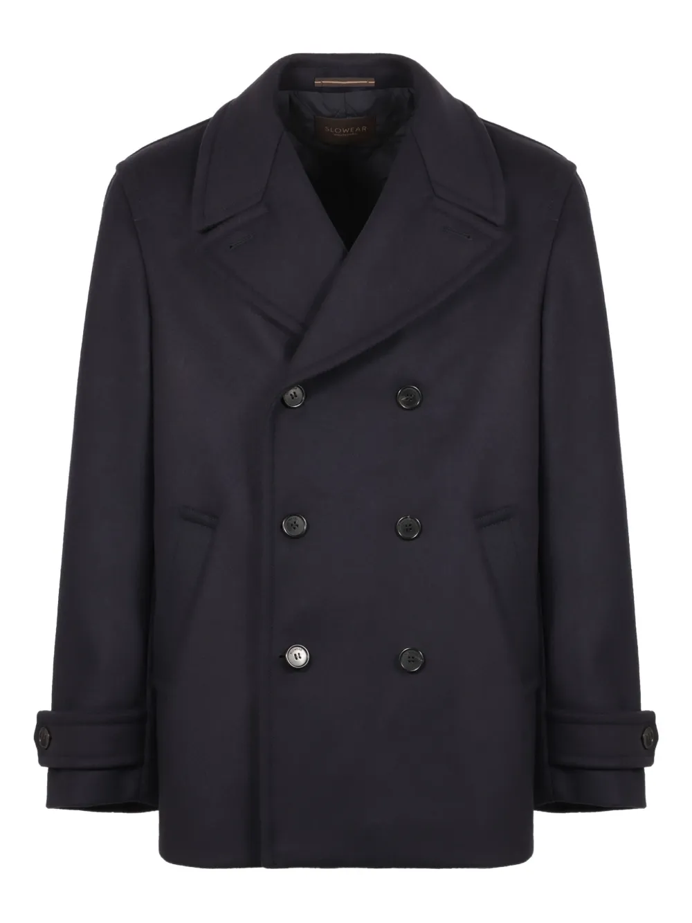 slowear double-breasted lapel coat | Blue | Image 1