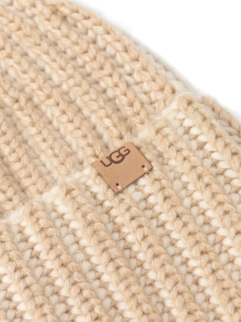 UGG Geribbelde muts met logopatch Beige