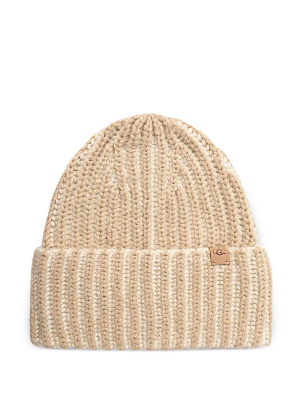 UGG ribbed logo-patch beanie set - Beige