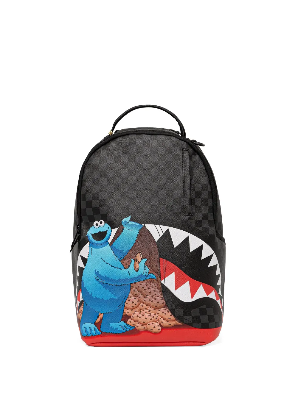 Sprayground Cookie Monster checked-pattern backpack | Black | Image 1