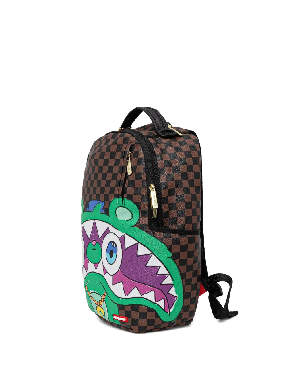 Sprayground graphic-print checked-pattern backpack | Brown | Image 1