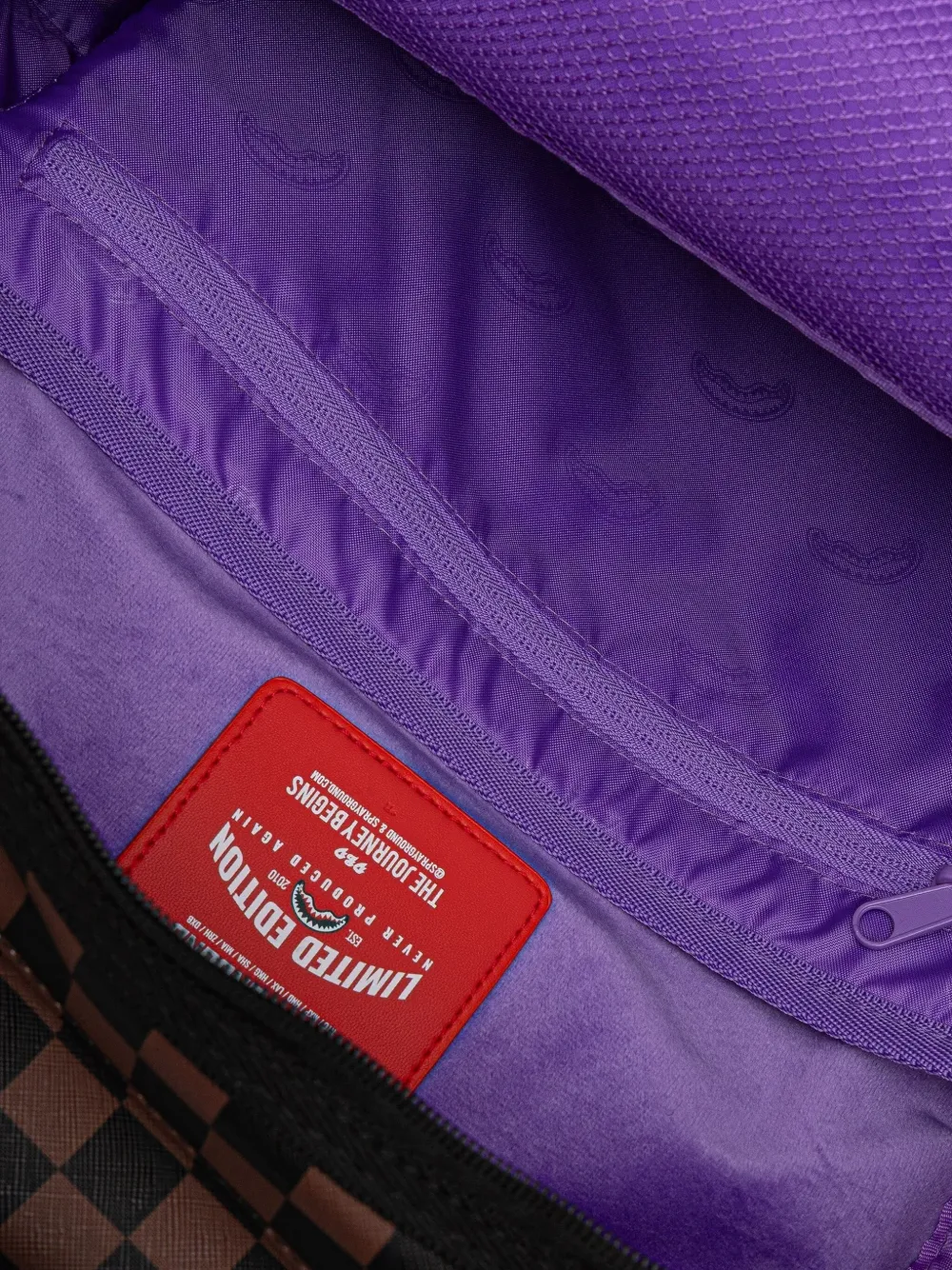 Sprayground Geruite rugzak met grafische print Bruin