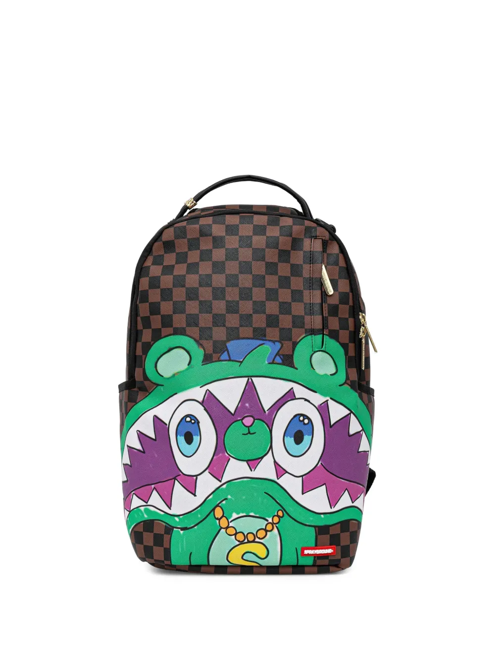 Sprayground Karierter Rucksack mit grafischem Print | Braun | Image 1