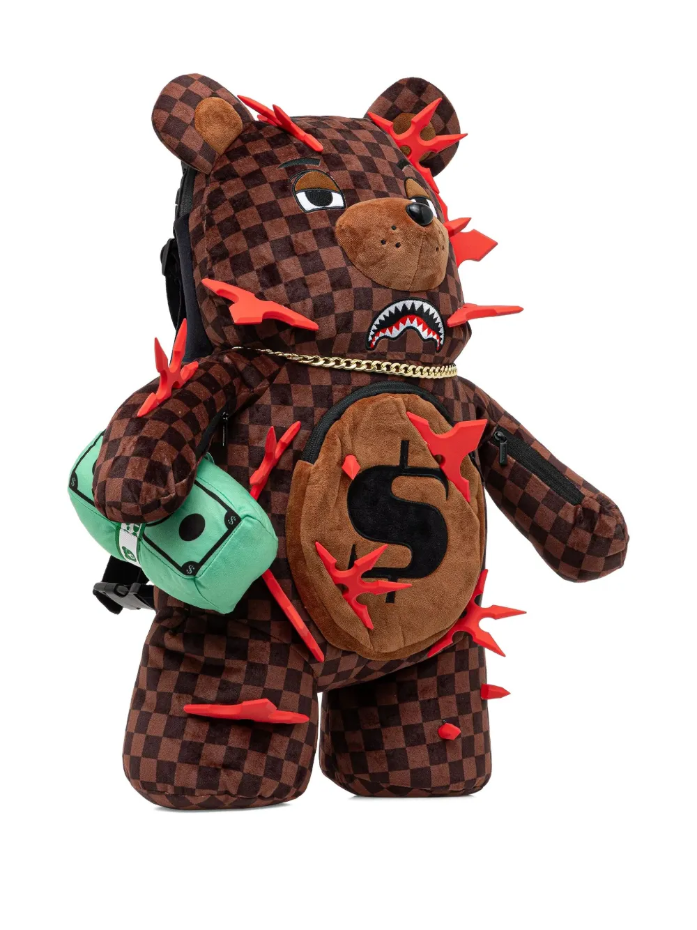 Sprayground checked-pattern bear-shape backpack | Men | Image 2