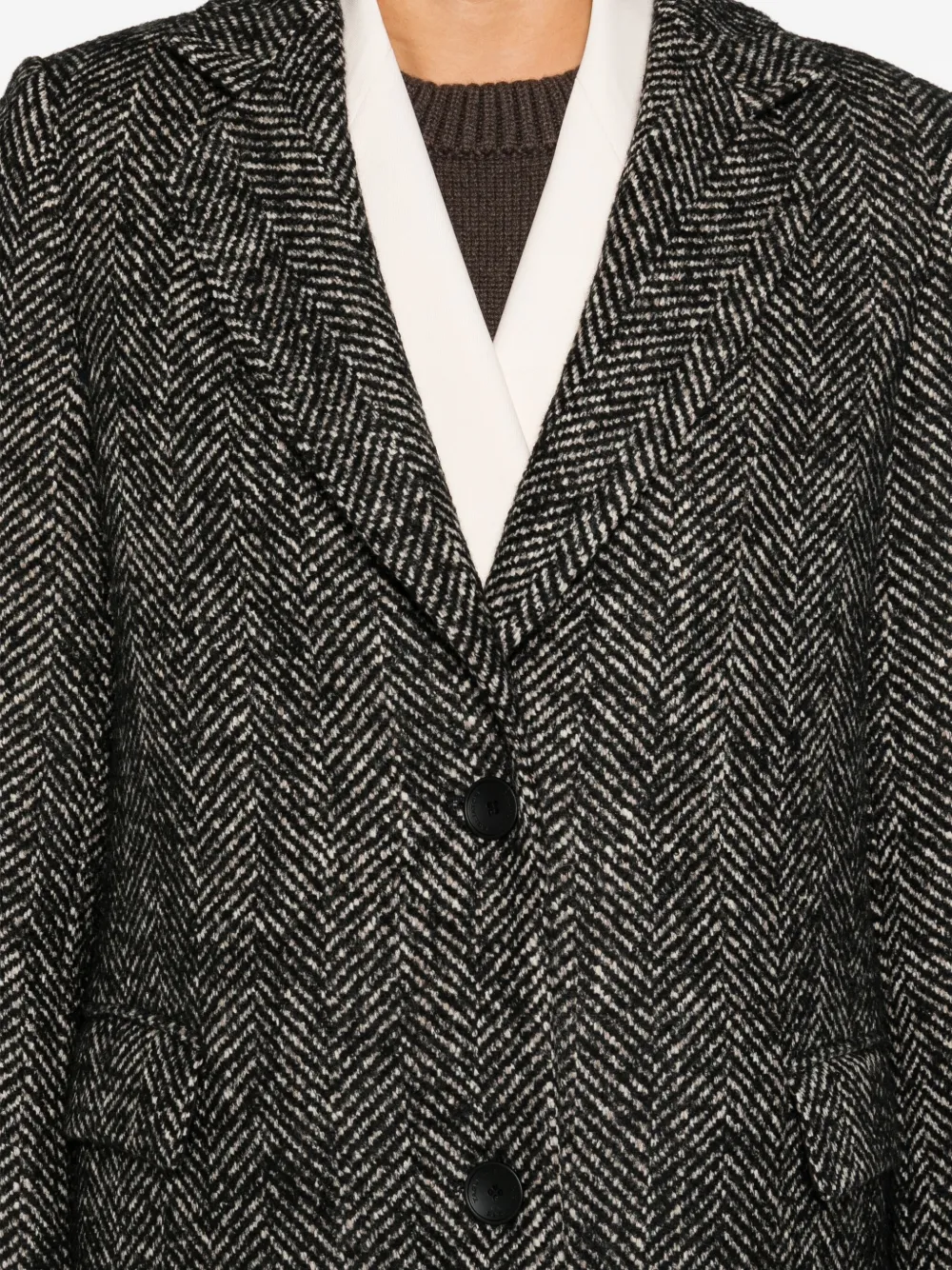 Tagliatore Amanda jas met visgraatpatroon Zwart