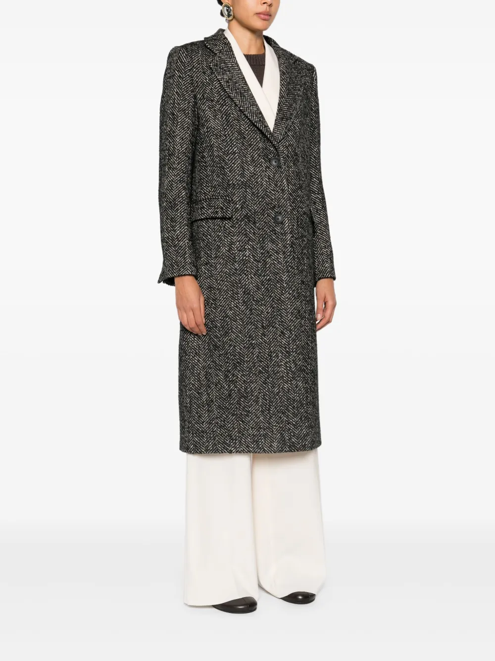 Tagliatore Amanda jas met visgraatpatroon Zwart