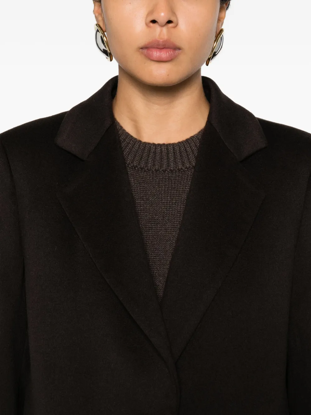 Tagliatore Amanda jas met zak met knoop Bruin