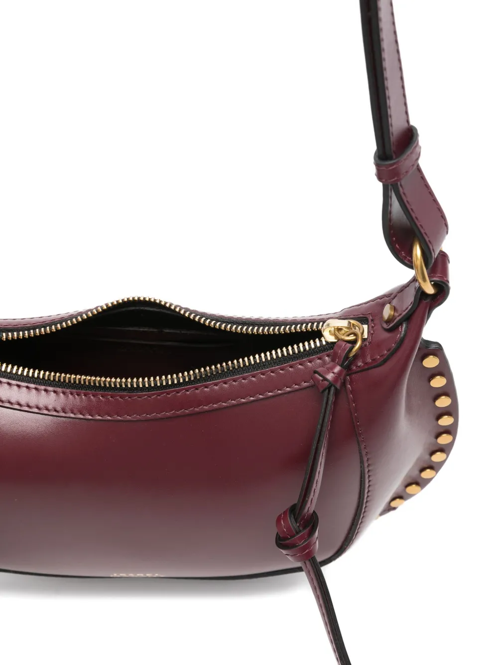 Isabel Marant Oskan Moon Studded Shoulder Bag In Red
