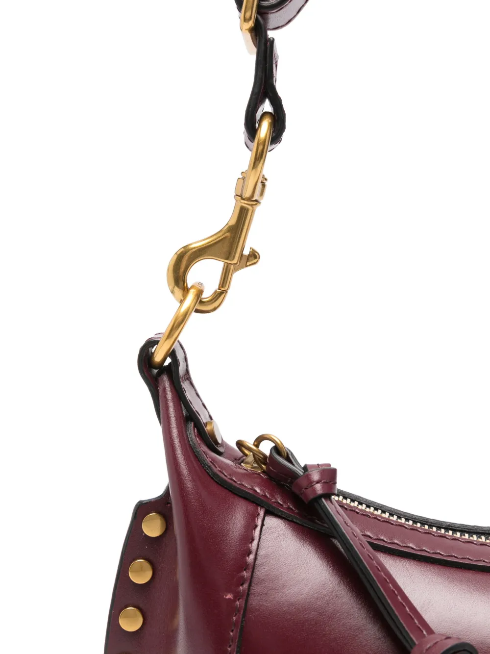 Isabel Marant Oskan Moon Studded Shoulder Bag In Red