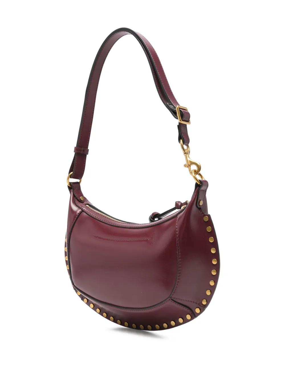 Isabel Marant Oskan Moon Studded Shoulder Bag In Red