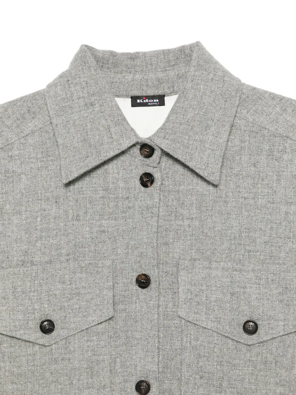 Kiton Shirtjack met borstzakken en knopen Grijs