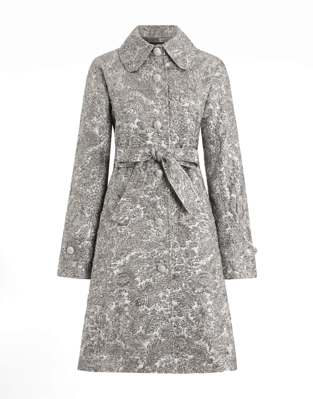 Dolce & Gabbana Trench a fiori jacquard - Argento