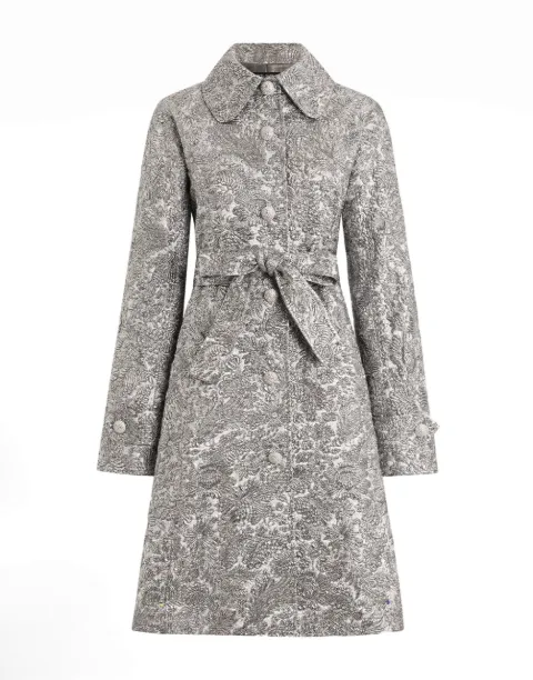 Dolce & Gabbana floral-jacquard trench coat