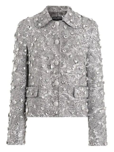 Dolce & Gabbana floral-jacquard single-breasted jacket