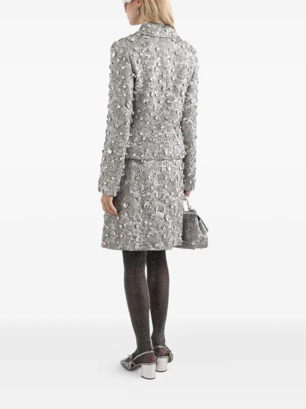DOLCE&GABBANA レザージャケット キルティング グレー 49097