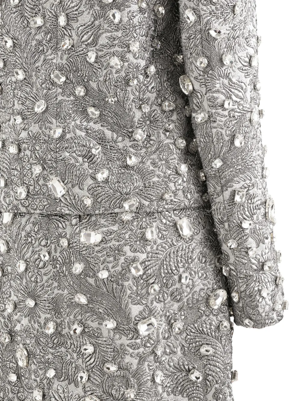 Dolce & Gabbana Jack met enkele rij knopen en bloemjacquard Zilver