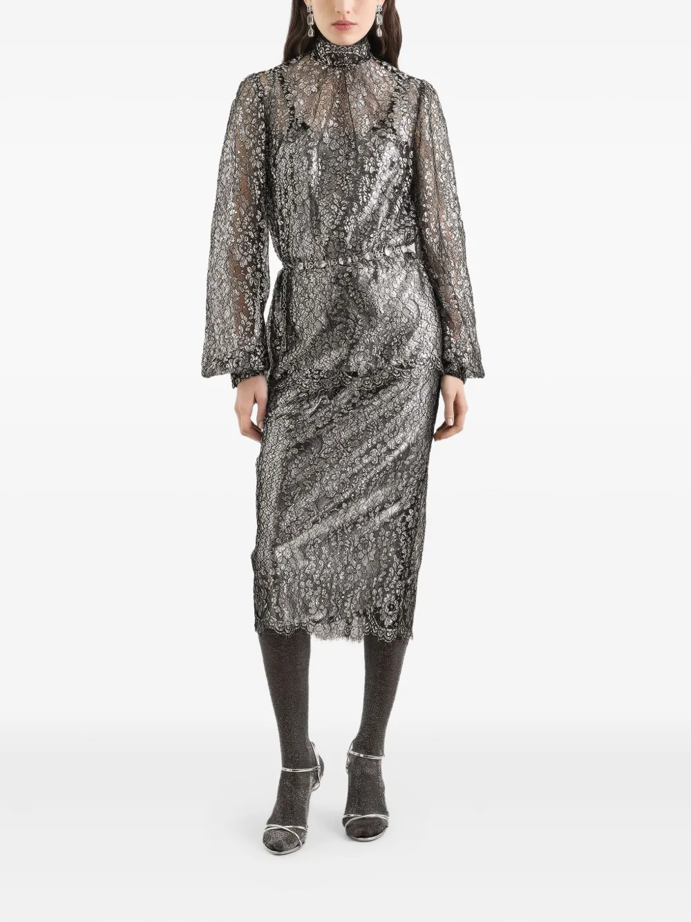 Dolce & Gabbana Midi-ok van kant - Zwart