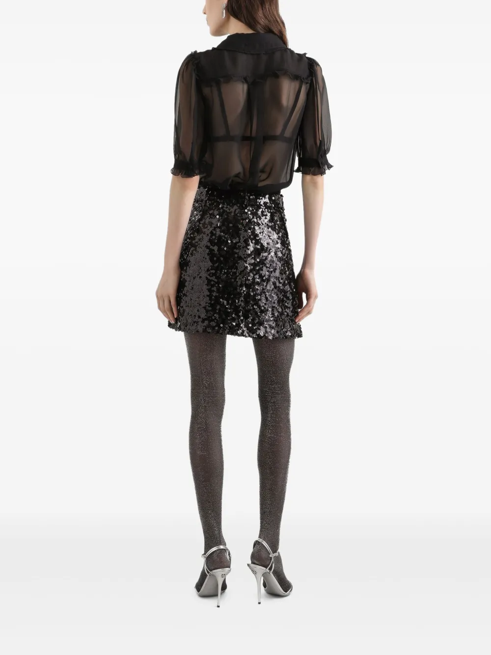 Dolce & Gabbana Sequined Mini Skirt In Black