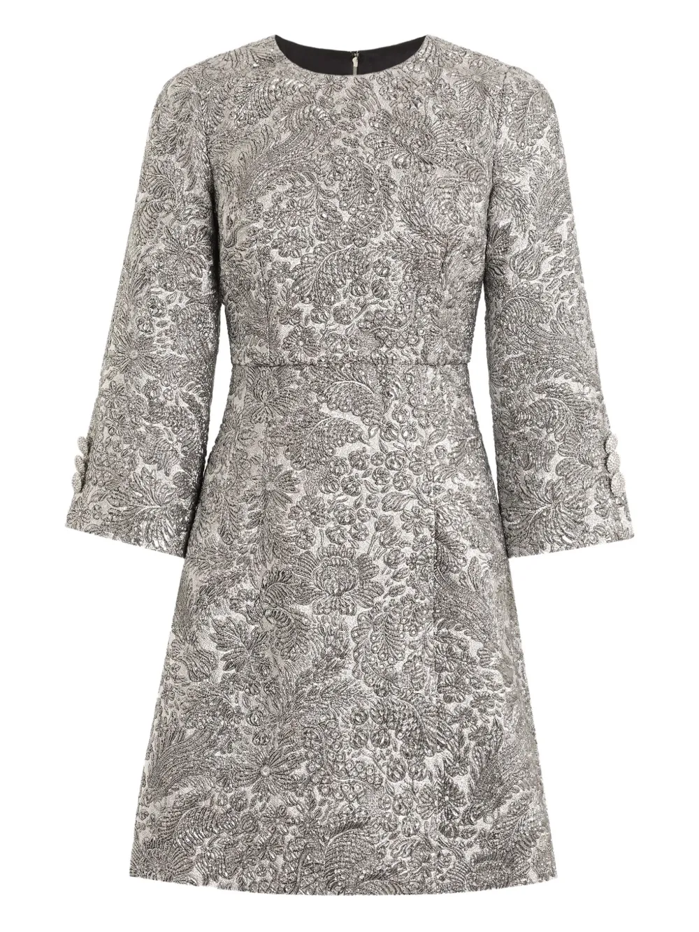 Dolce & Gabbana floral-jacquard lamé mini dress | Silver | Image 1