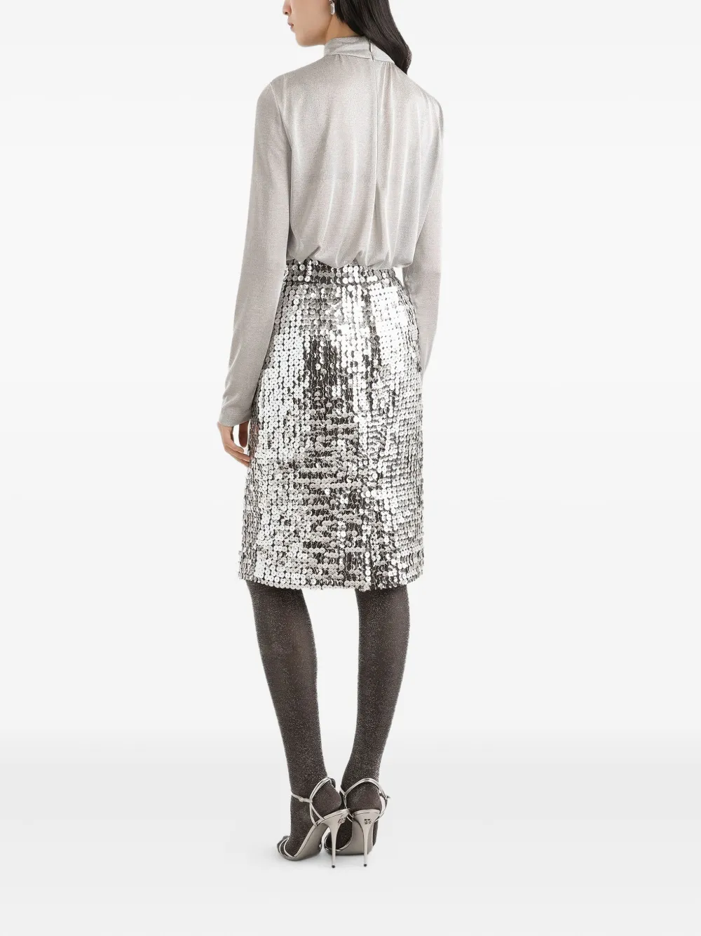 Dolce & Gabbana Lamé Jersey Top In Gray