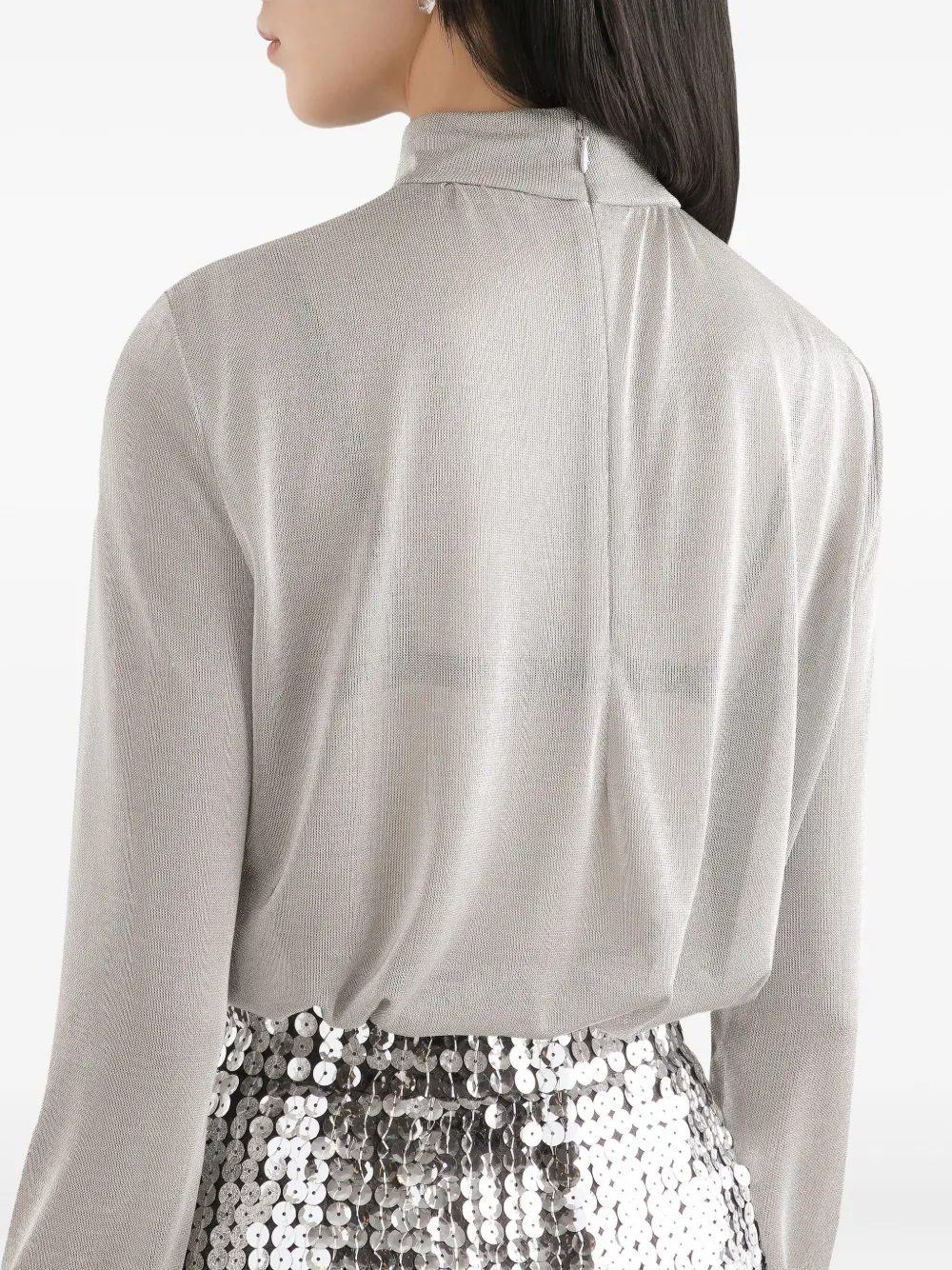 Dolce & Gabbana Lamé Jersey Top In Gray