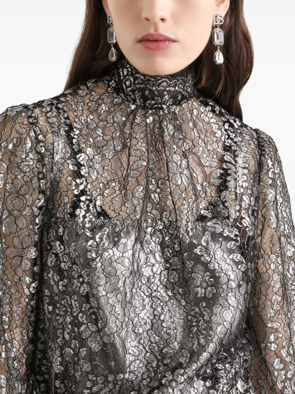 Dolce & Gabbana Blouse met kant Zwart