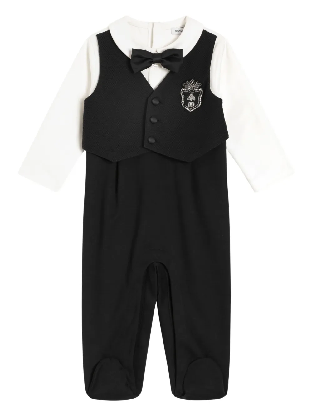 Dolce & Gabbana Kids Set tutina con ricamo - Nero