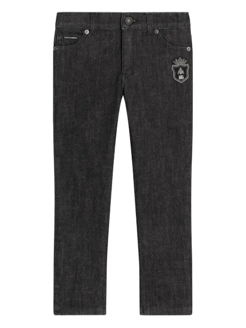Dolce & Gabbana Kids five-pocket embroidered jeans