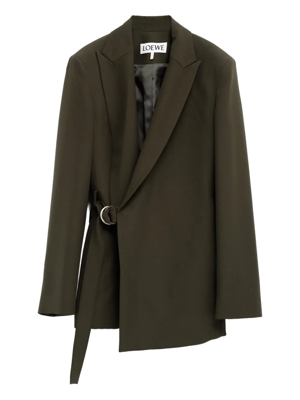 Loewe Wool Draped Blazer Jacket In Green