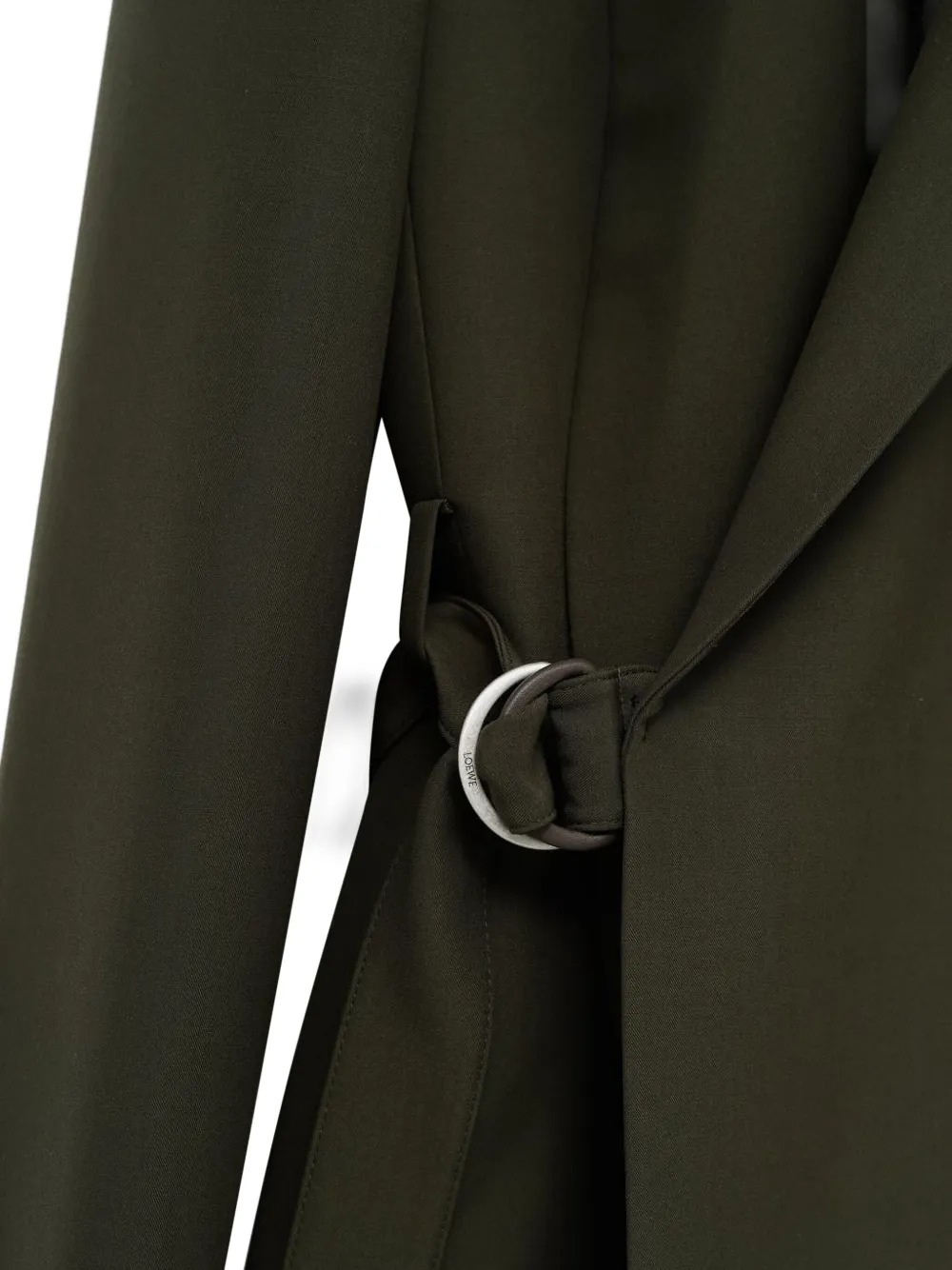 Loewe Wool Draped Blazer Jacket In Green