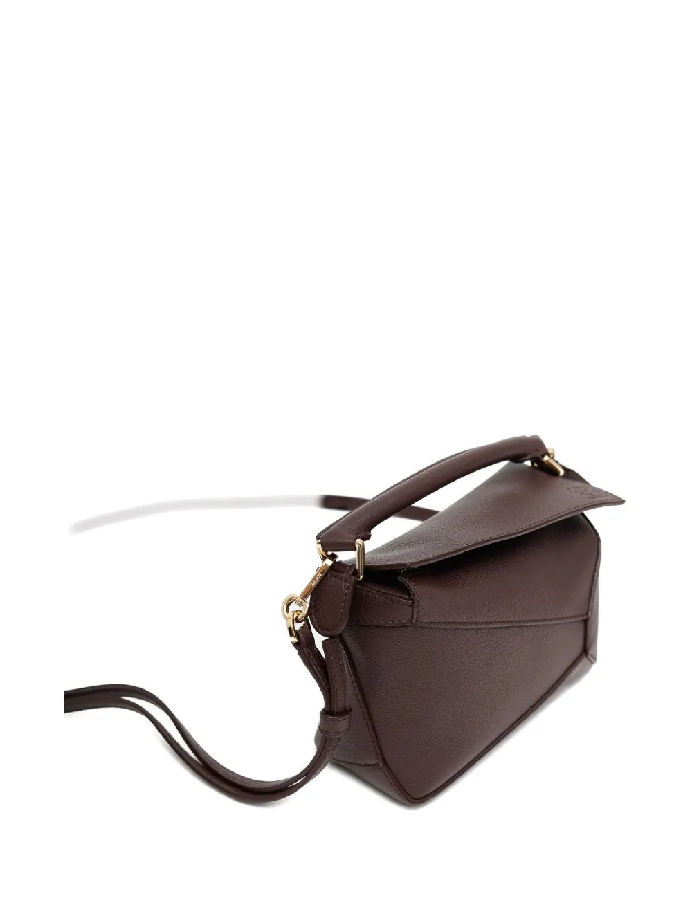 Loewe Puzzle Edge Mini Leather Handbag In Brown