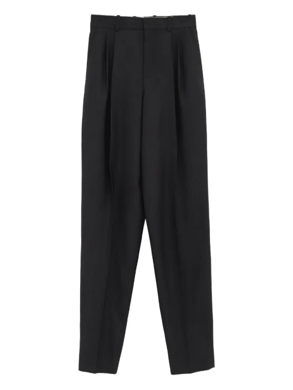 Chloé High-rise Wide-leg Trousers in Wool in Black
