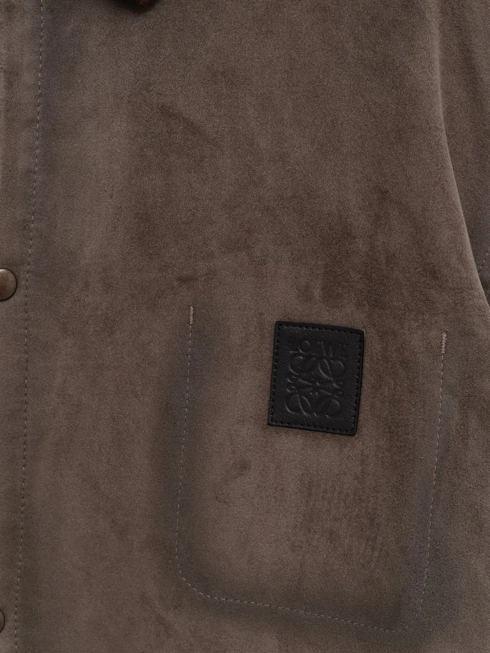  Loewe Corduroy-collar Logo-patch Jacket - Brown 