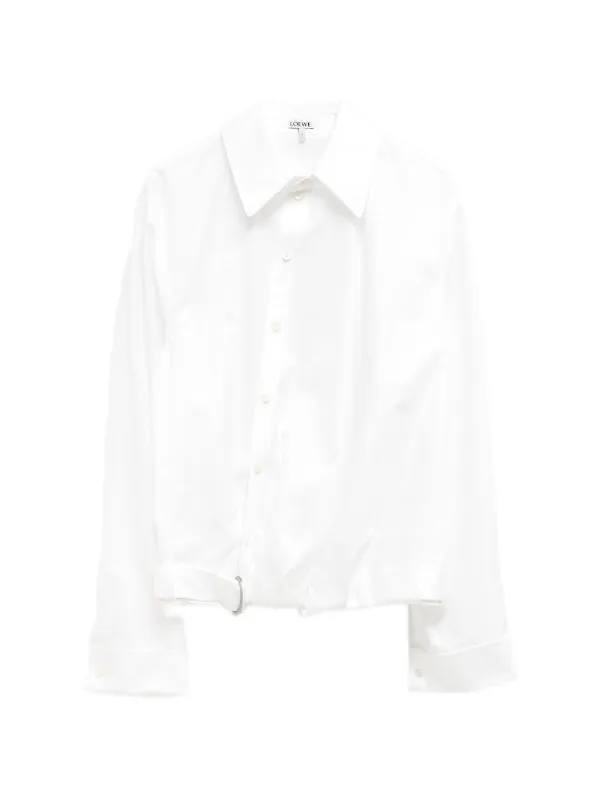 Loewe Draped Cotton Shirt in White