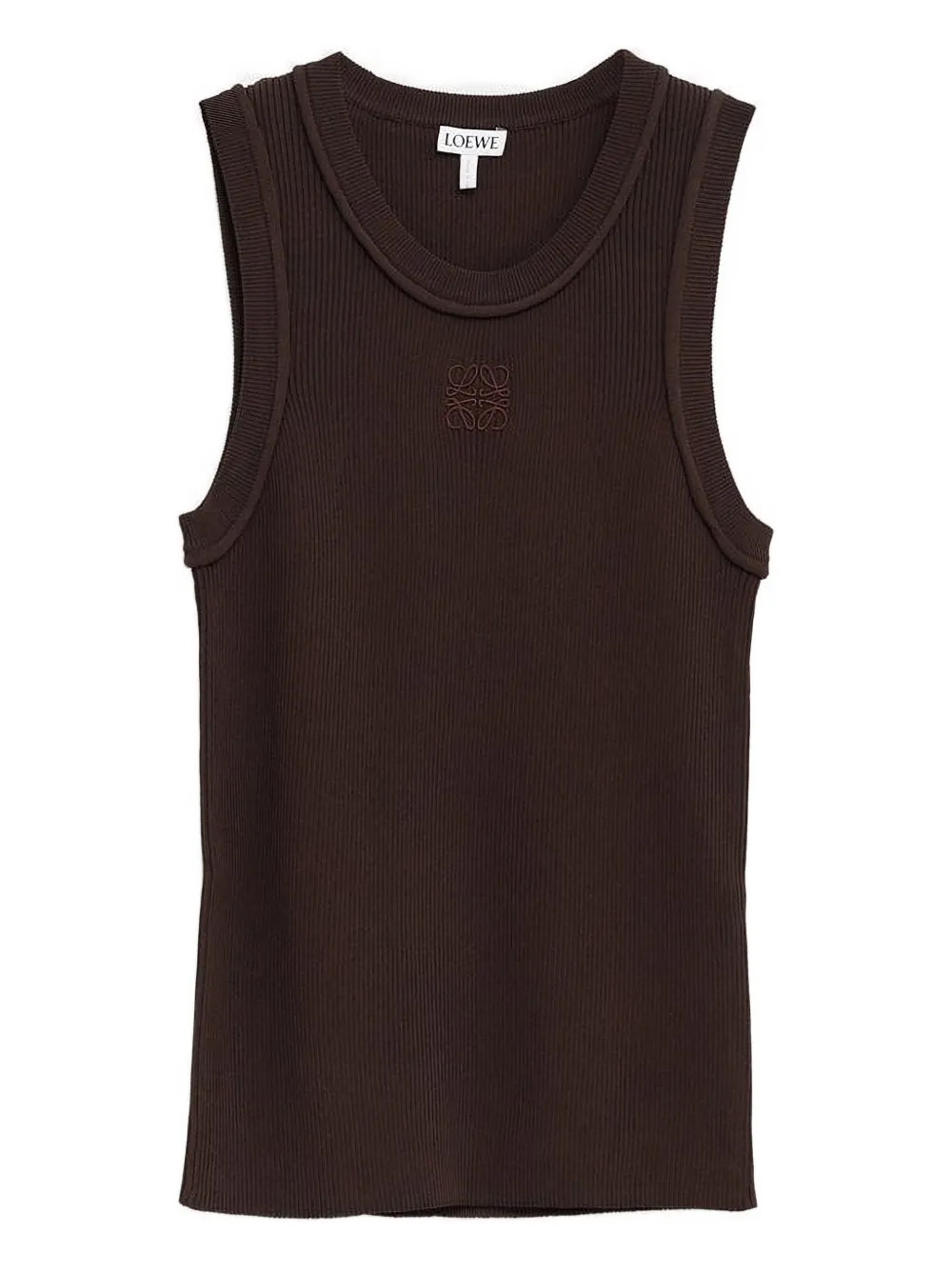 Loewe Logo-embroidered Tank Top In Brown