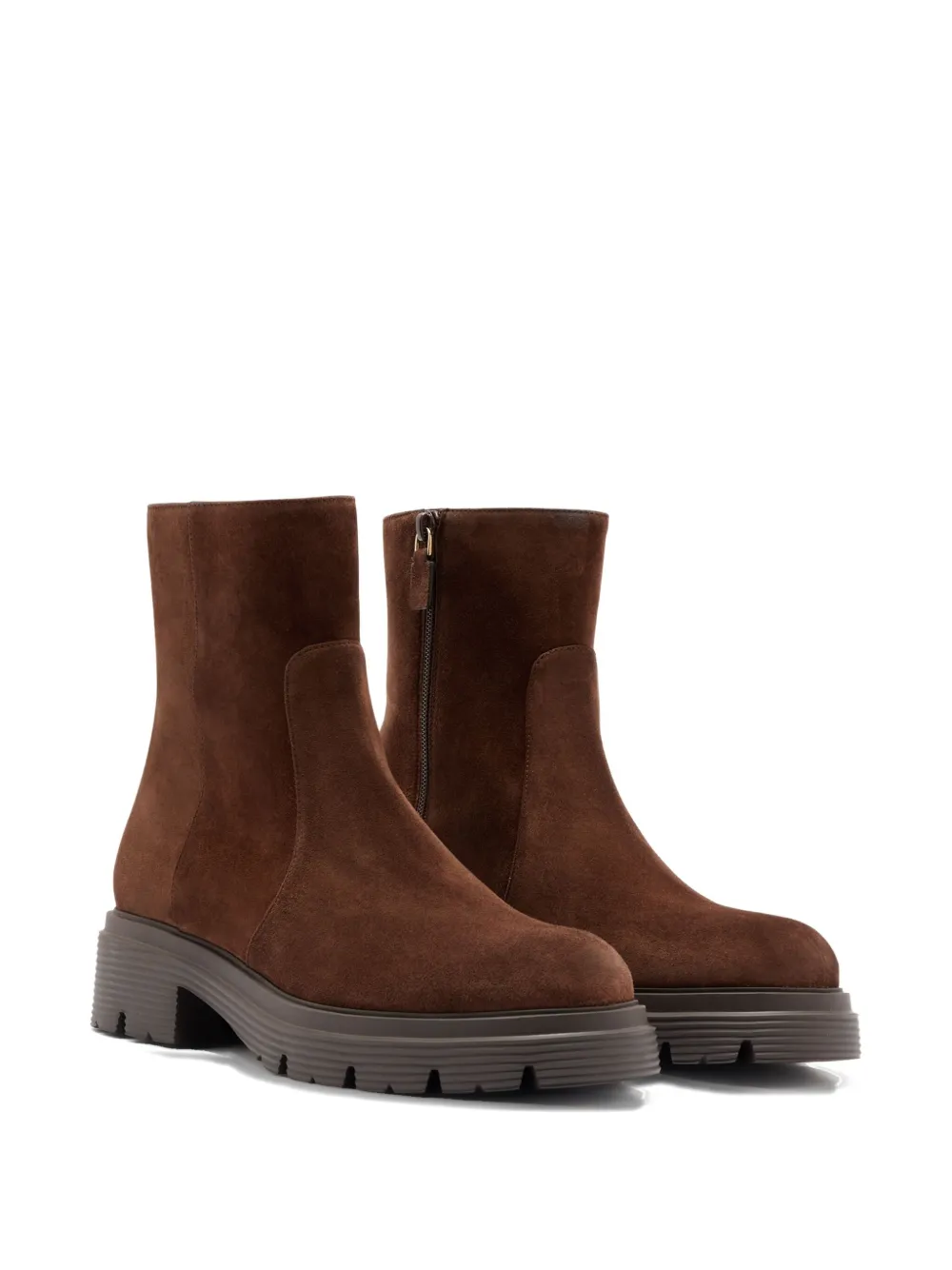 Stuart Weitzman 40mm Hudson Suede Ankle Boots In Brown