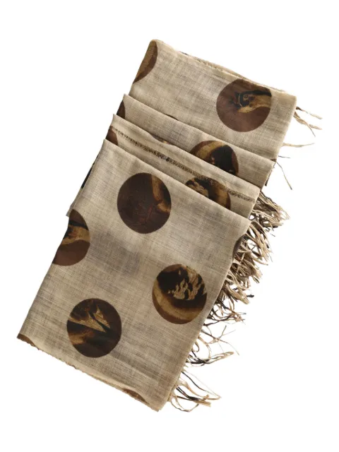 Uma Wang polka-dot fringed scarf