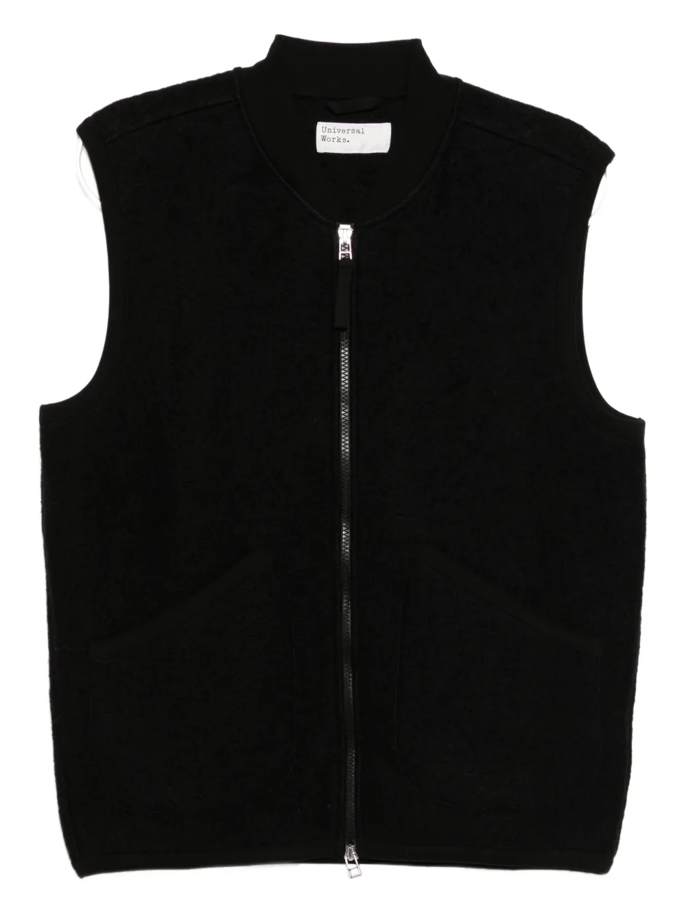 Universal Works zipped gilet | Black | Image 1