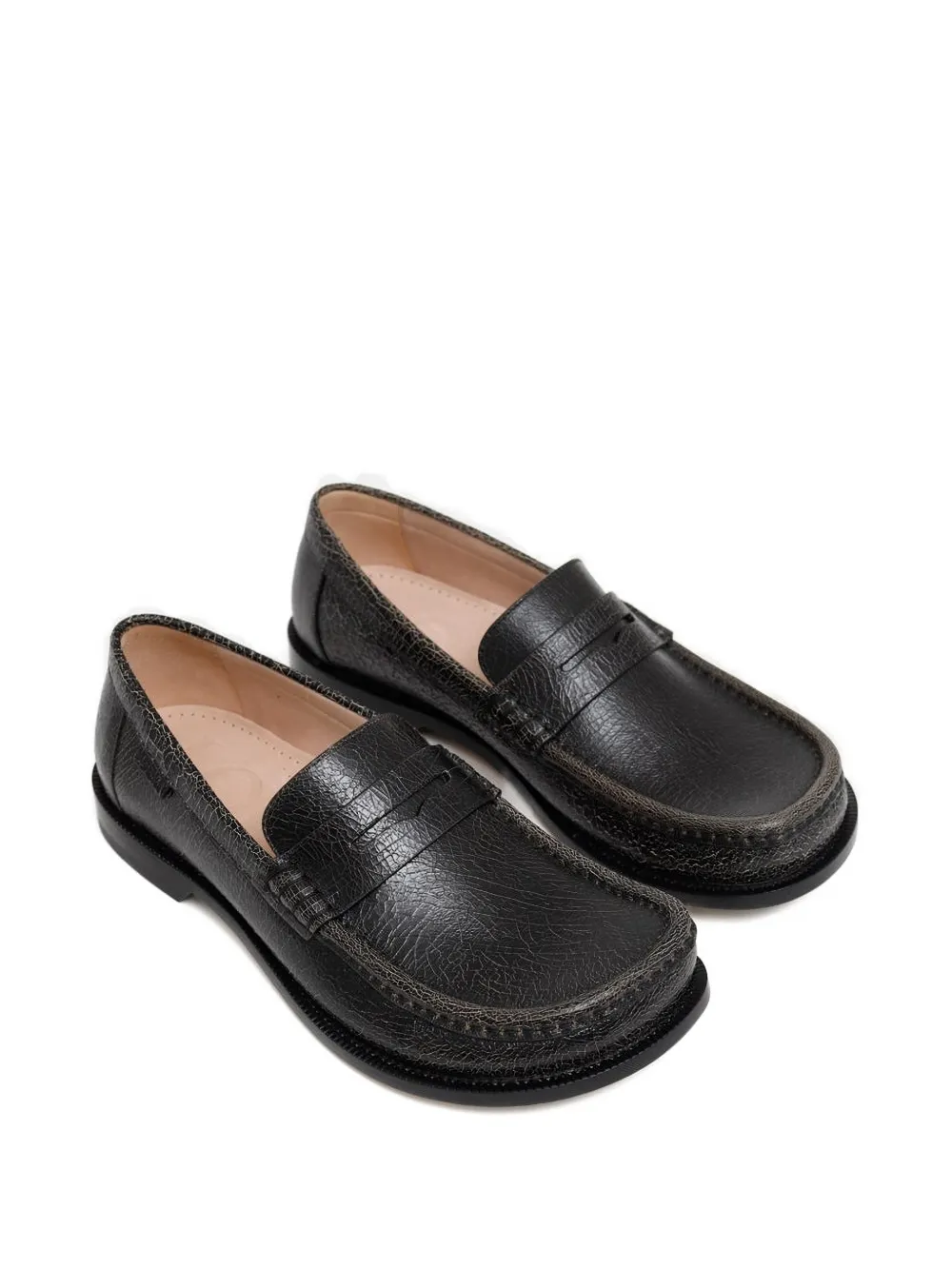LOEWE textured penny loafers Zwart