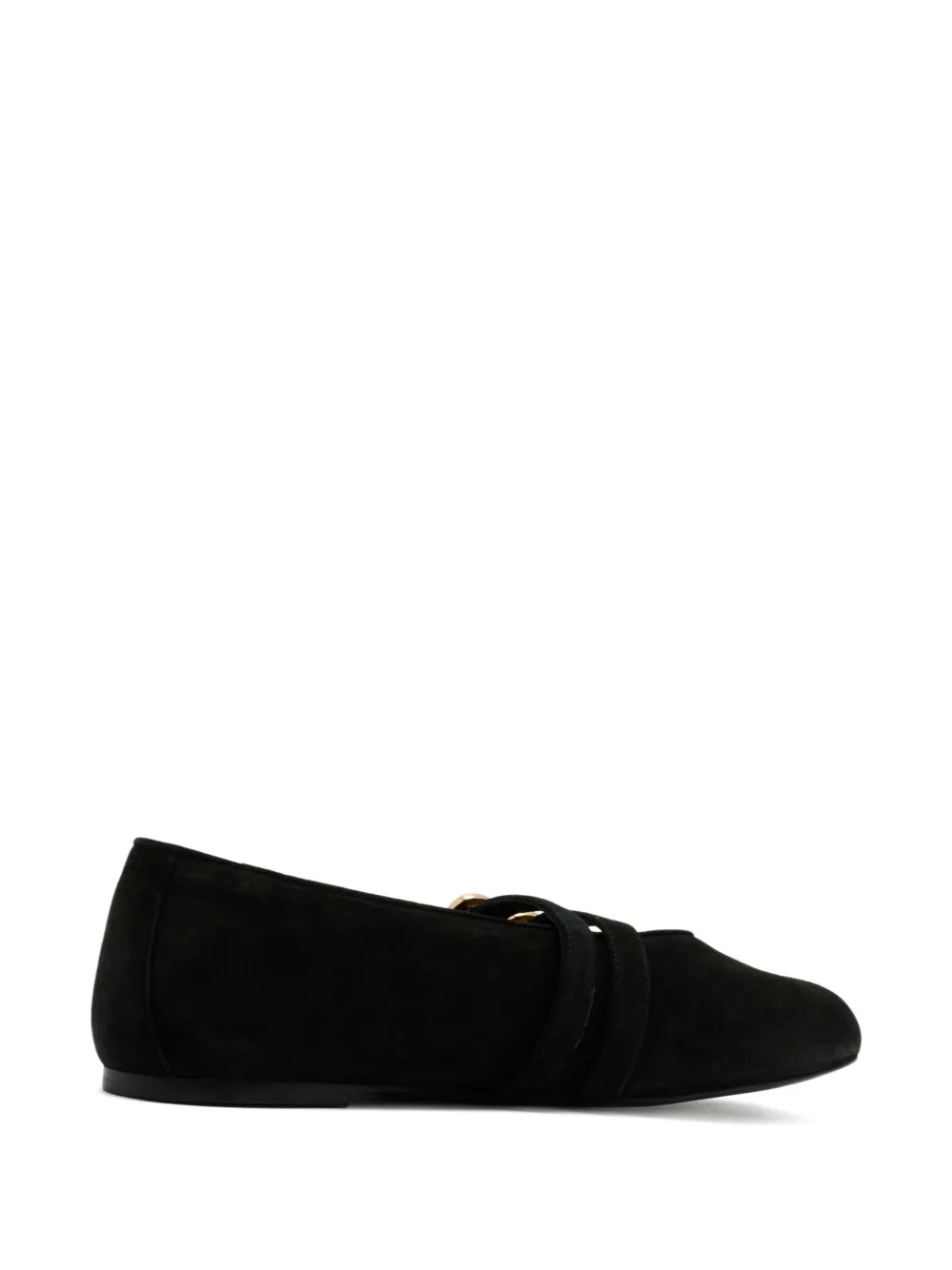 Stuart Weitzman Maven Buckle-strap Ballet Flats In Black