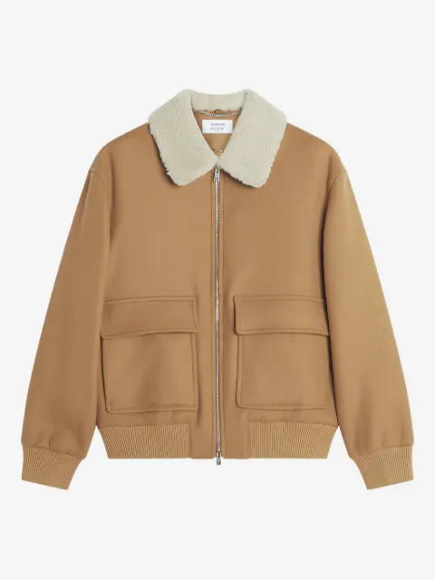Maison Kitsuné chamarra con cuello de lana y bolsillo