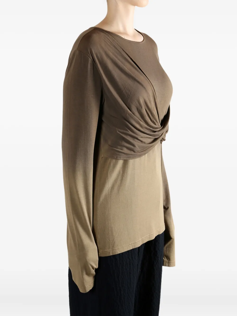 Uma Wang Twisted Blouse In Brown