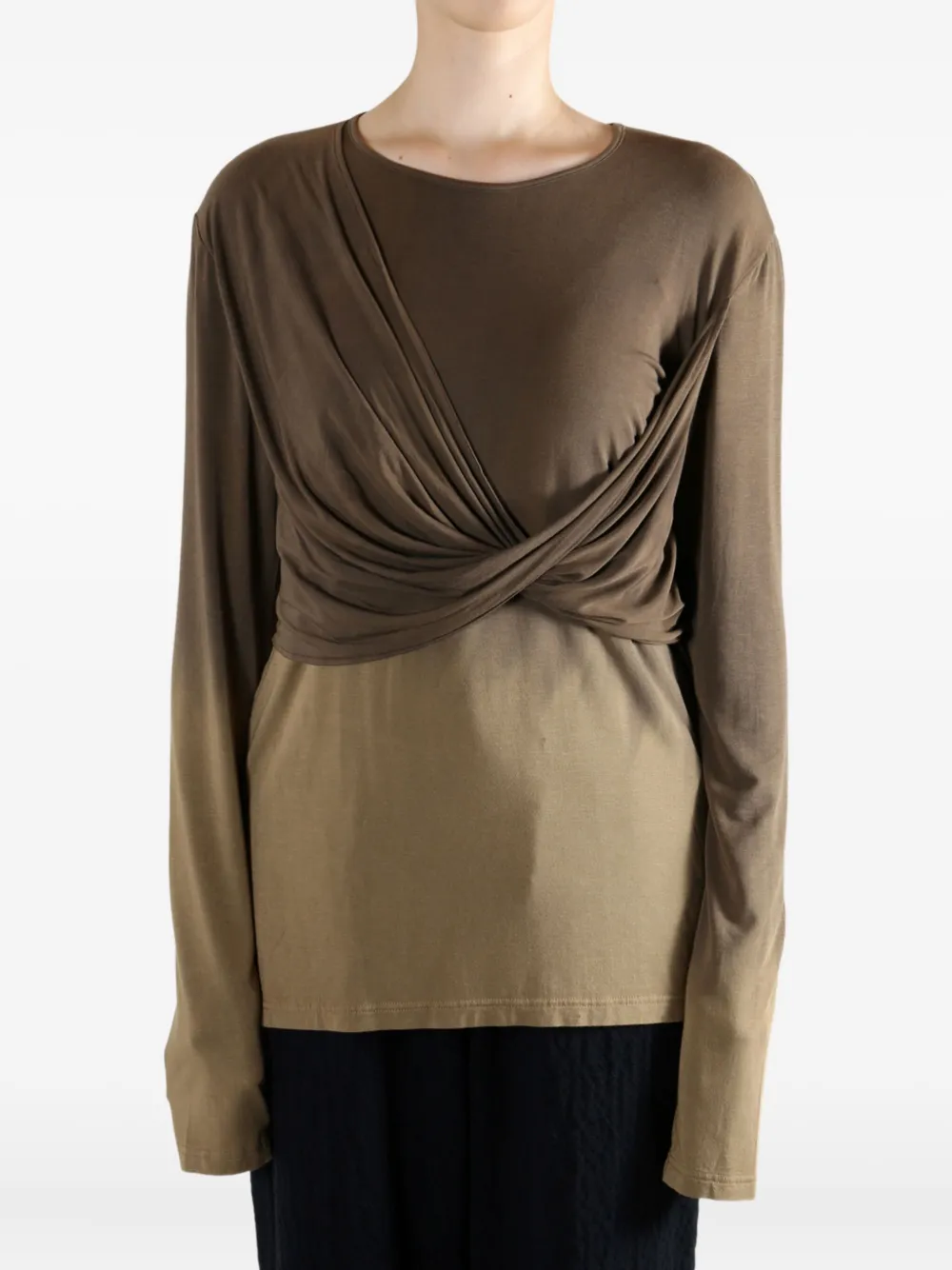 Uma Wang Twisted Blouse In Brown