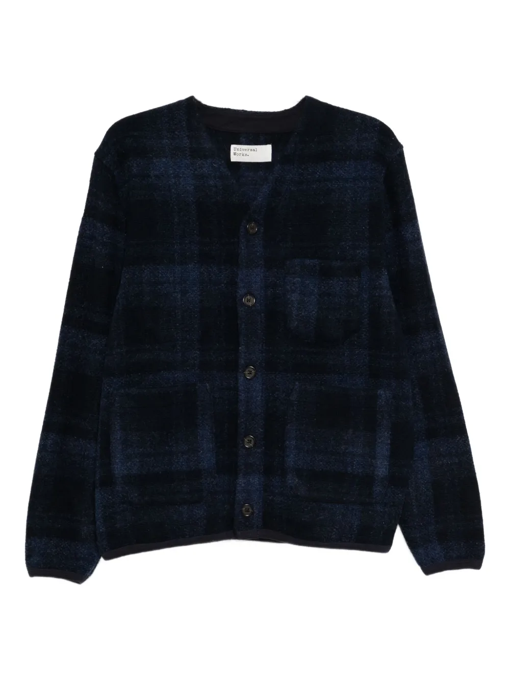 Universal Works checked cardigan | Blue | Image 1